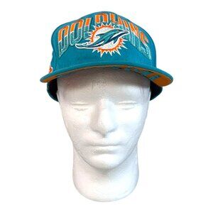 Miami Dolphins NFL New Era 59Fifty Fitted Hat 7 1/2 Teal Orange Embroidered Logo